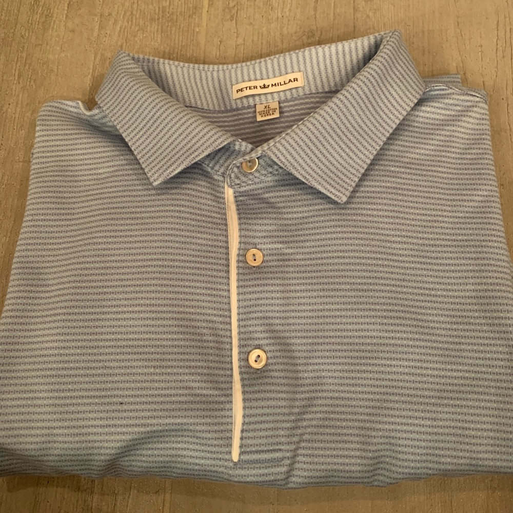 Peter Millar Blue Golf Polo